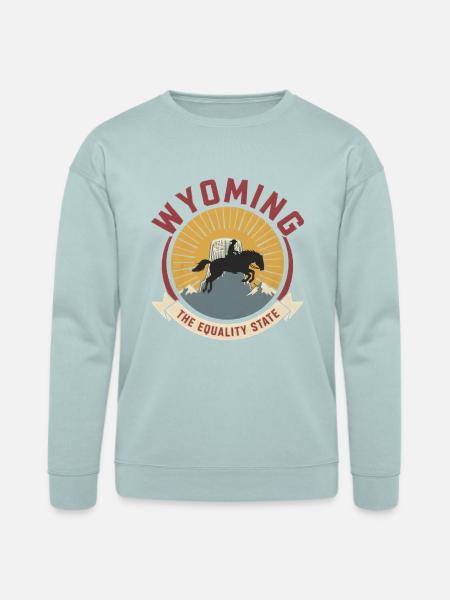 Wyoming Equality Emblem - Bella + Canvas Unisex Sweatshirt - dusty blue