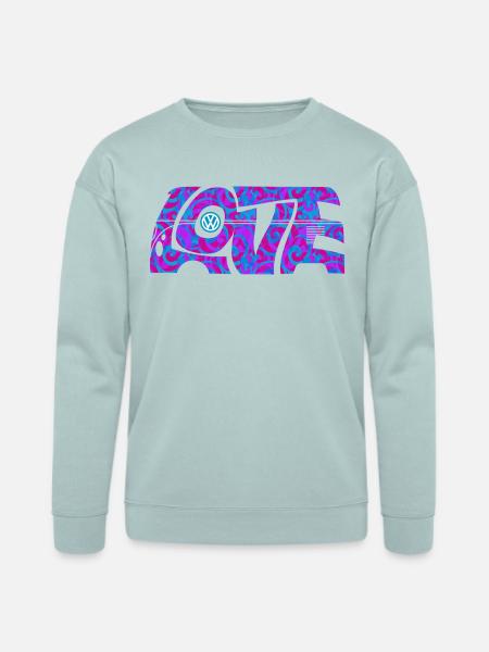 Volkswagen VW T1 Camper Love With VW logo - Bella + Canvas Unisex Sweatshirt - dusty blue