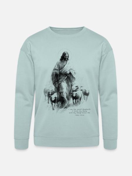 John 10:14 - Bella + Canvas Unisex Sweatshirt - dusty blue