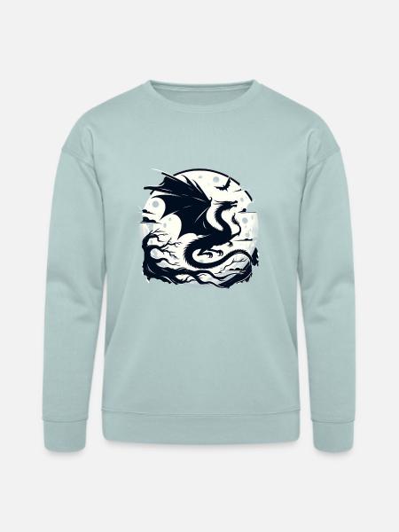 Mystical Dragon Moonlight - Bella + Canvas Unisex Sweatshirt - dusty blue