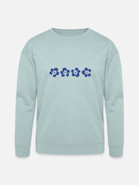 hawaii hibiscus flower - Bella + Canvas Unisex Sweatshirt - dusty blue