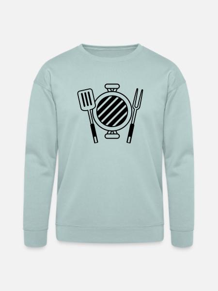 Charcoal BBQ grill master - Bella + Canvas Unisex Sweatshirt - dusty blue