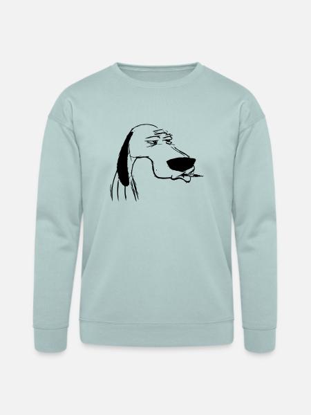 smoking dog - Bella + Canvas Unisex Sweatshirt - dusty blue