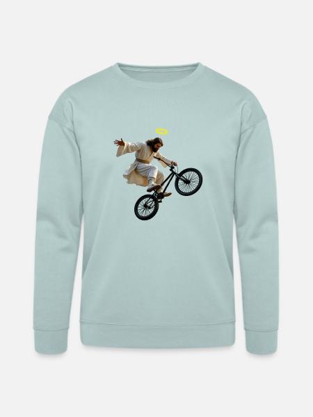 BMX Jesus - Bella + Canvas Unisex Sweatshirt - dusty blue