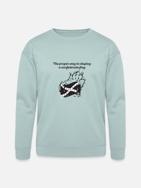 Burn the Confederate Flag - Bella + Canvas Unisex Sweatshirt - dusty blue