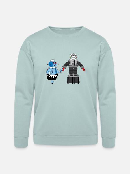 Rosie and Lost in Space Robot - Bella + Canvas Unisex Sweatshirt - dusty blue
