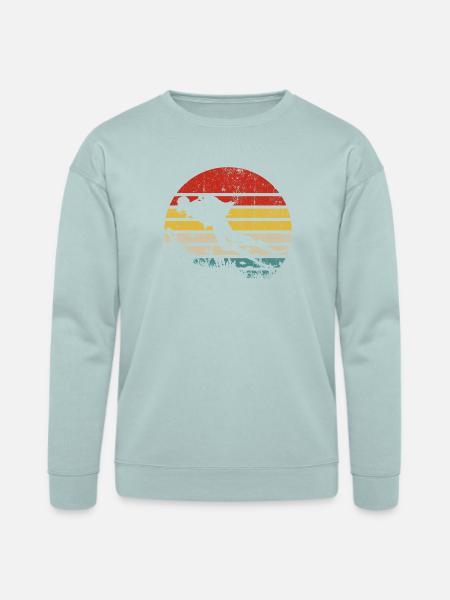 Surfer Sunset Retro Stripes - Bella + Canvas Unisex Sweatshirt - dusty blue