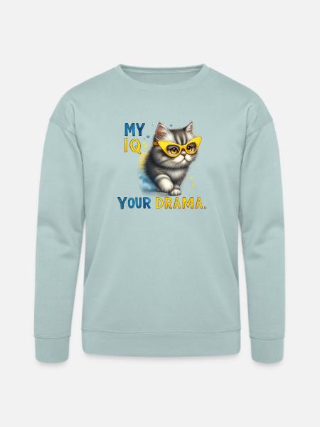 My IQ Your Drama Cat - Bella + Canvas Unisex Sweatshirt - dusty blue