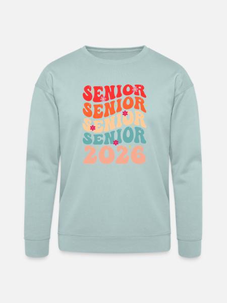 Senior Class 2026 Floral Rainbow - Bella + Canvas Unisex Sweatshirt - dusty blue
