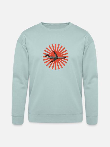 Red Sunburst plane Emblem - Bella + Canvas Unisex Sweatshirt - dusty blue