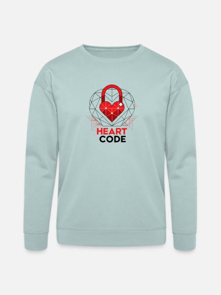 a-geometric-lock-shape-with-a-smooth-red-heart- - Bella + Canvas Unisex Sweatshirt - dusty blue