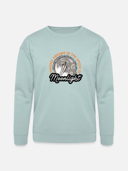 Chasing Dreams | Moonlight Moon Art - Bella + Canvas Unisex Sweatshirt - dusty blue