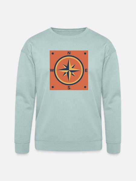 Retro Compass Rose Outdoor - Bella + Canvas Unisex Sweatshirt - dusty blue