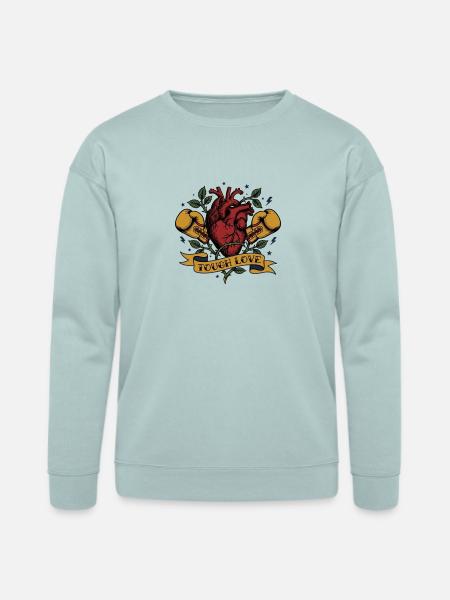 Tough Love Heart Boxing - Bella + Canvas Unisex Sweatshirt - dusty blue
