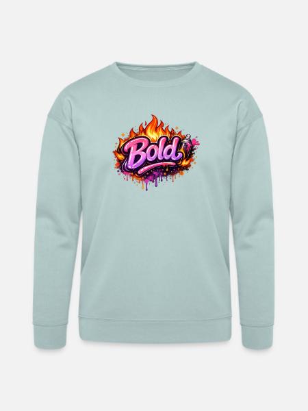 Bold Graffiti Fire Art - Bella + Canvas Unisex Sweatshirt - dusty blue