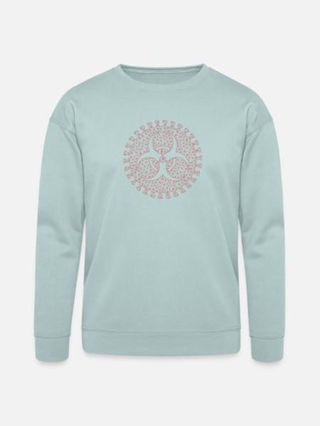 Geometric Virus Triad Emblem - Bella + Canvas Unisex Sweatshirt - dusty blue