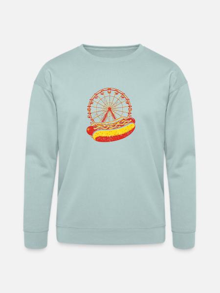 Neon Carnival Hotdog & Ferris Wheel - Bella + Canvas Unisex Sweatshirt - dusty blue