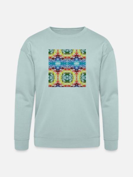 Kaleidoscope Ripple Tie Dye - Bella + Canvas Unisex Sweatshirt - dusty blue