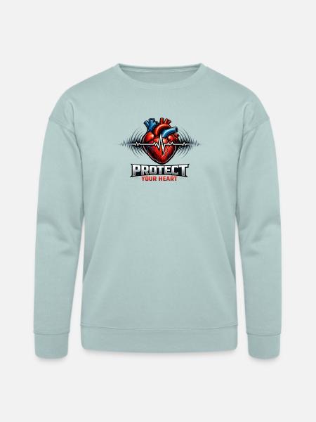 Protect Your Heart - Bella + Canvas Unisex Sweatshirt - dusty blue