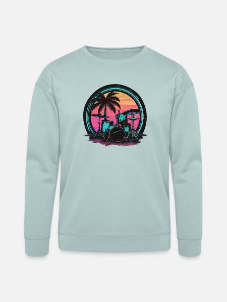 Trap Set Graphic - Bella + Canvas Unisex Sweatshirt - dusty blue