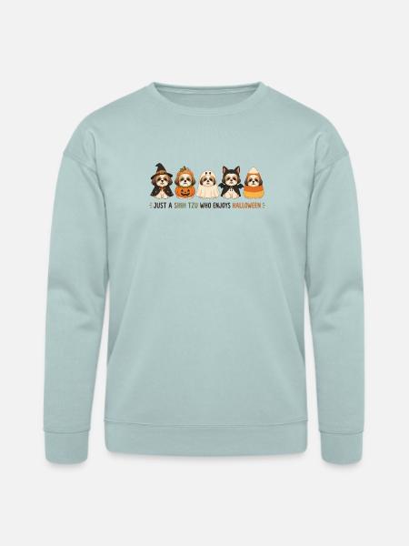 Halloween Shih Tzu Crew - Bella + Canvas Unisex Sweatshirt - dusty blue