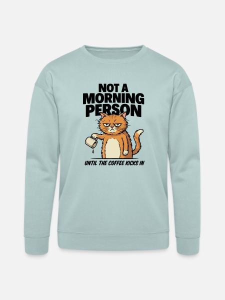 Grumpy Cat Coffee Pour - Bella + Canvas Unisex Sweatshirt - dusty blue