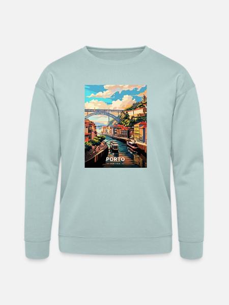 Porto Portugal Travel - Bella + Canvas Unisex Sweatshirt - dusty blue