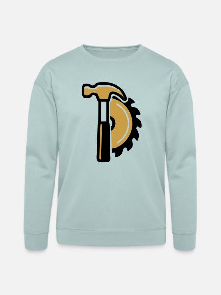 Hammer Circular Saw Logo - Bella + Canvas Unisex Sweatshirt - dusty blue