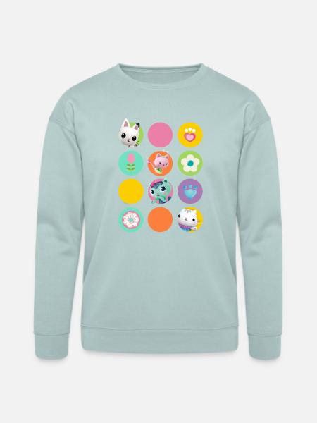 Gabbys Dollhouse Gabbys Friends & Colorful Symbols - Bella + Canvas Unisex Sweatshirt - dusty blue