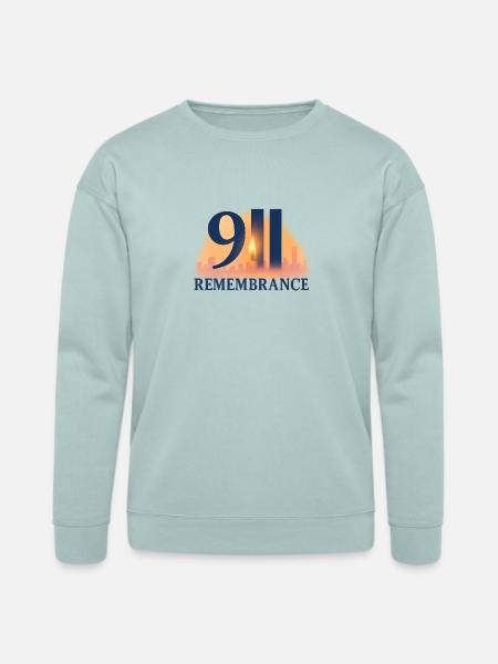 911 Remembrance Candle Skyline Design - Bella + Canvas Unisex Sweatshirt - dusty blue