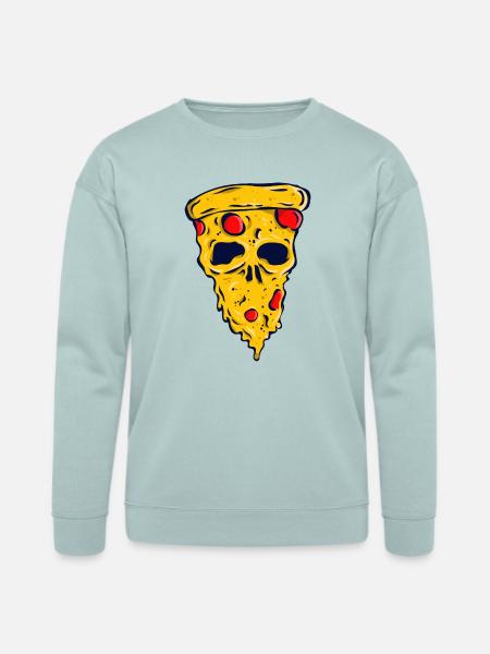 Neon Skull Pizza Slice - Bella + Canvas Unisex Sweatshirt - dusty blue