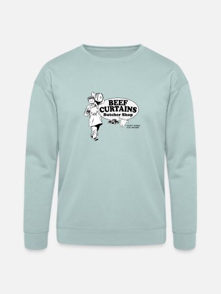 Beef Curtains Butcher Shop - Bella + Canvas Unisex Sweatshirt - dusty blue