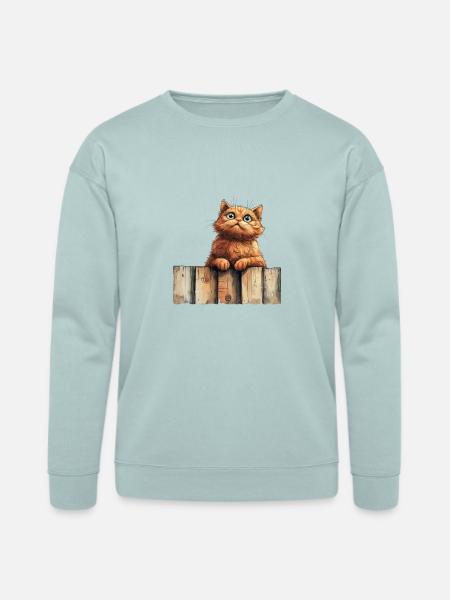 Funny Cat - Bella + Canvas Unisex Sweatshirt - dusty blue