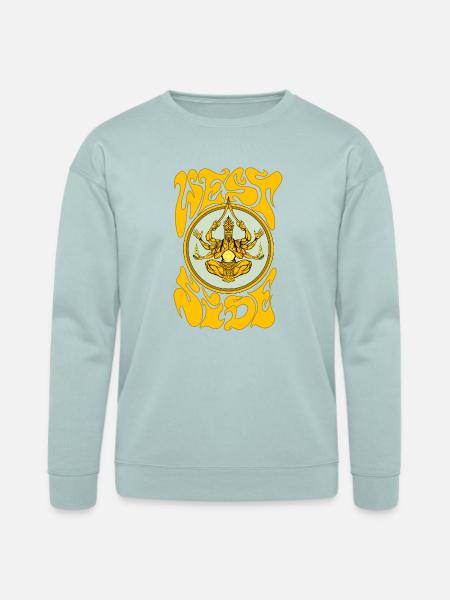 Weed Yogi in Golden Mandala - Bella + Canvas Unisex Sweatshirt - dusty blue