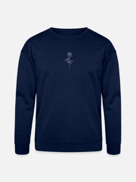 Minimalist Rose Line Art - Bella + Canvas Unisex Sweatshirt - navy