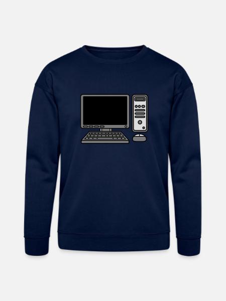 computer keyboard mouse screen - Bella + Canvas Unisex Sweatshirt - navy