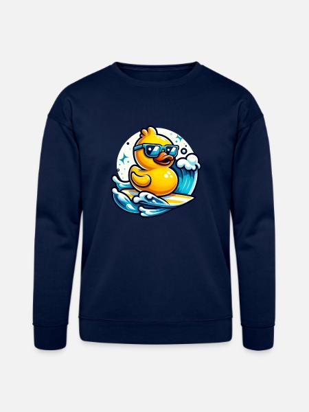 Surf's Up Ducky - Bella + Canvas Unisex Sweatshirt - navy