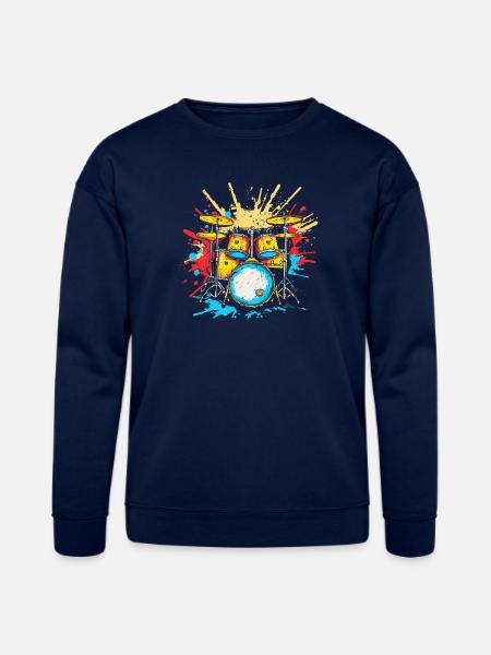 Drum Kit Steamwave - Bella + Canvas Unisex Sweatshirt - navy