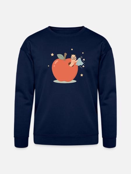 Funny bookworm cleaning house - Bella + Canvas Unisex Sweatshirt - navy