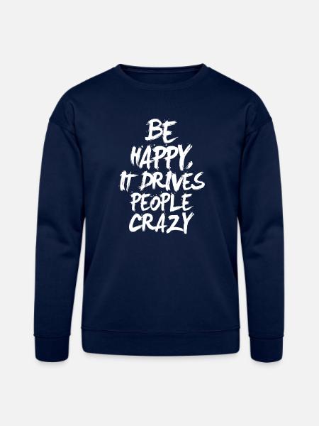 Be Happy (dark) - Bella + Canvas Unisex Sweatshirt - navy