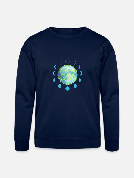 Seed of Life Moon - Bella + Canvas Unisex Sweatshirt - navy