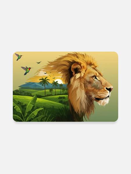 A vibrant digital illustration  - Rectangle Magnet - white - Front