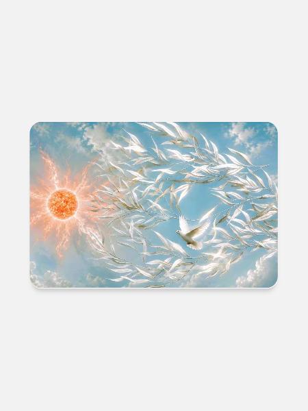 Willow leaves flying in the sky - Rectangle Magnet - white - Front