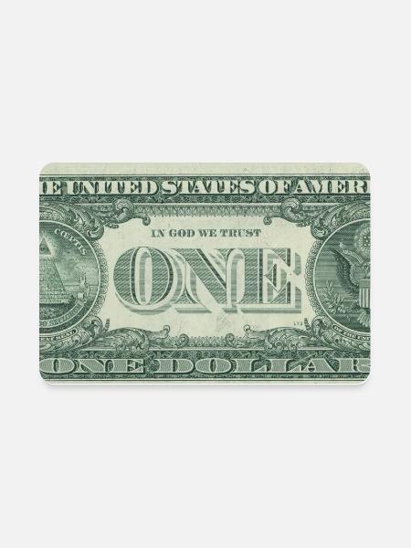 One Dollar Emblem: Vintage Currency Pattern - Rectangle Magnet - white - Front