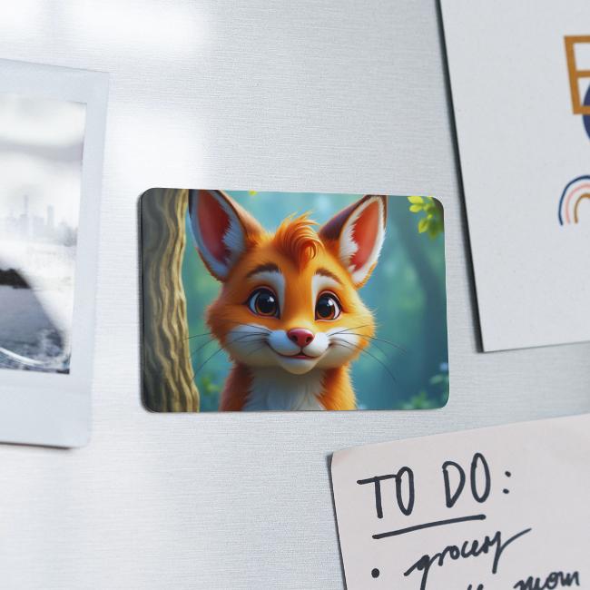 Magical fantasy fox in enchanted forest scene