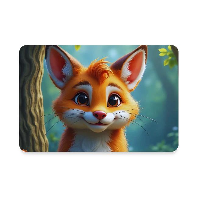Magical fantasy fox in enchanted forest scene