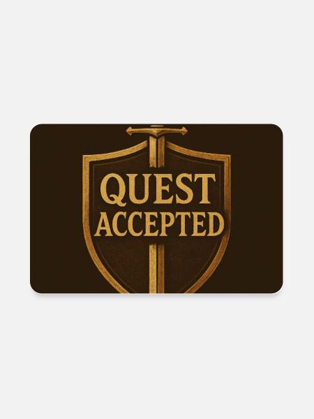 Quest Accepted Shield - Rectangle Magnet - white - Front