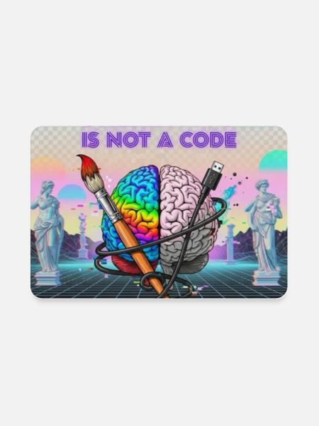 Brainbrush Neon: Creativity Unplugged - Rectangle Magnet - white - Front