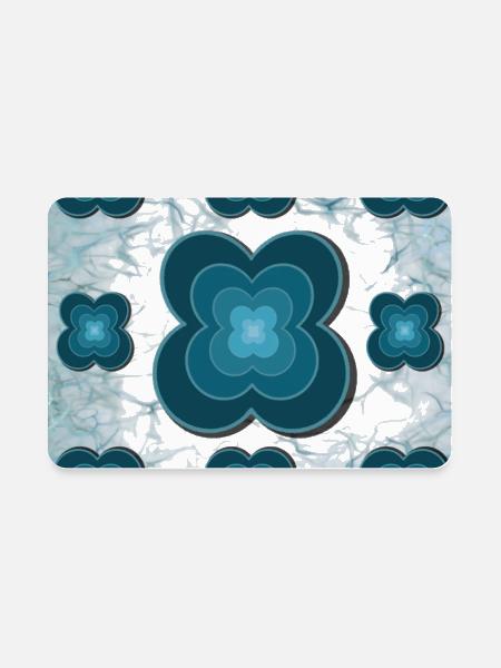 Aqua Bloom Layered Florals - Rectangle Magnet - white - Front