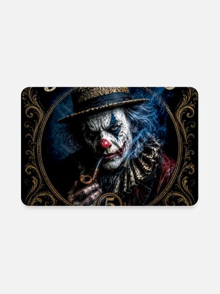 Clown Vinyl Logo 5 Records Est 2017 - Rectangle Magnet - white - Front